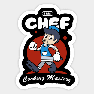 Retro Chef Cartoon Sticker